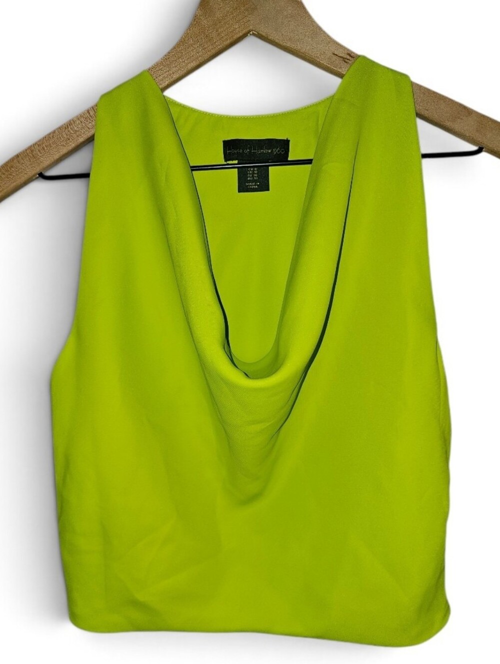 HOUSE OF HARLOW 1960 X REVOLVE Lime Green Cowl Neck Sleeveless Top - Size 6